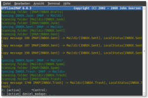 offlineimap beim Backup-Vorgang